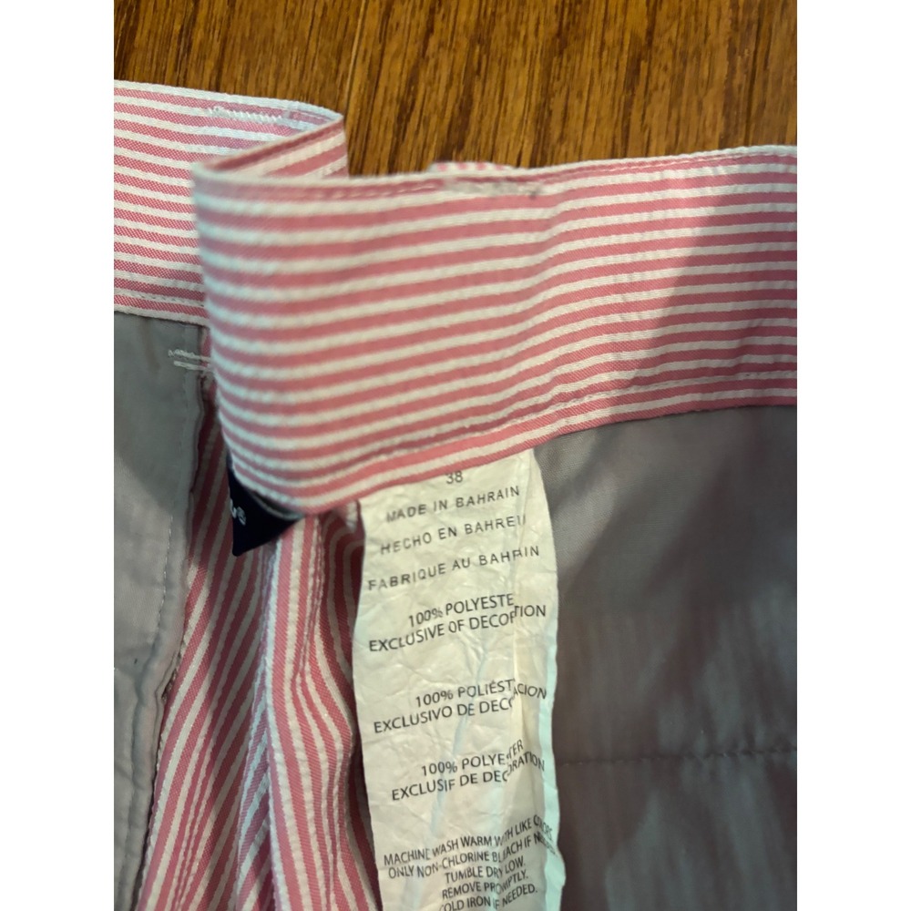 Callaway Pink and White Striped Sear Sucker Shorts Size 38 - Picture 6 of 11
